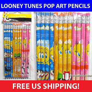   POP ART Tweety Daffy Bugs Bunny Taz Pencils Party Favors   New  