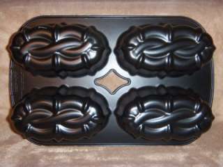 NORDIC WARE USA Bundt Mini Loaf Cake Baking Pan 8 Cup With 4 Cavities 
