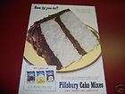 Pillsbury Cake Mix White and Chocolate Fudge 1949 Ad  