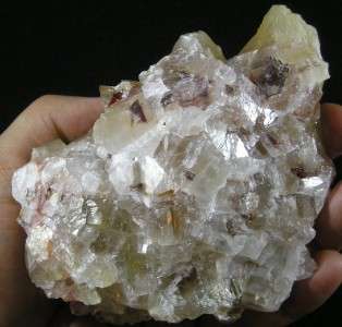 Calcite on Fluorescent Calcite Crystal Specimen 11cm 451.2g Mexico Red 