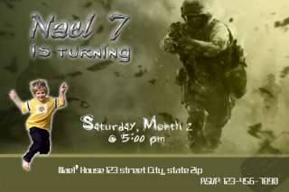 Call Of Duty custom BIRTHDAY PARTY INVITATION FAST SERVICE  
