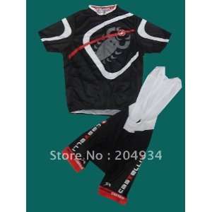  new 2011 castelli black cycling jersey and bib shorts set 