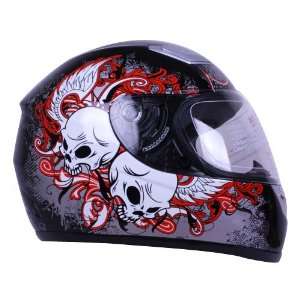  Death Angels Black Motorcycle Full Face Helmet DOT (X 