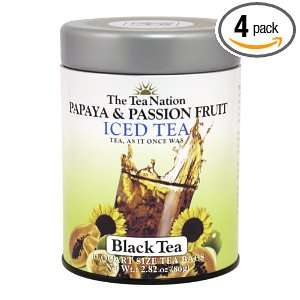 The Tea Nation Iced Black Tea, Papaya and Passion Fruit, 10 Count 