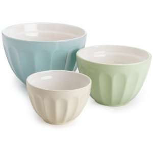DII Set of 3 Natural Ceramic Mixing Bowls   Mixed Sizes:  