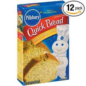 Pillsbury Lemon Poppy Seed Quick Bread, 15.6 Ounce Boxes (Pack of 12 
