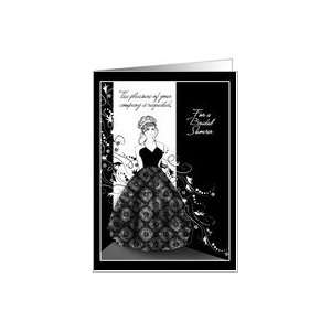 New Bridal Shower Invitations Black and White Formal Cards 