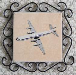 RaRe VICKERS VANGUARD Airplane Advt.Ceramic Tile Trivet  