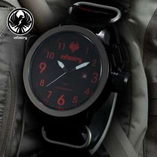   Date Display Quartz Sports Military Mens Wrist Watch Black Fabric Band