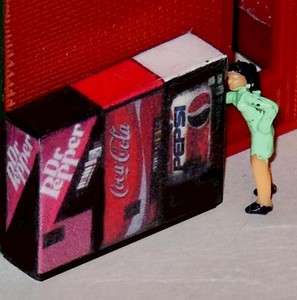 HO Vending Machines Coca Cola, Dr Pepper, Pepsi, 7 Up  