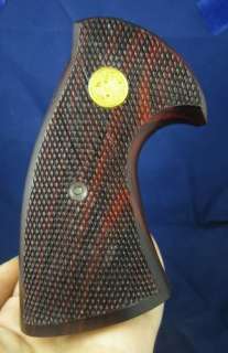 NEW WOOD CHECKERED GRIPS FOR COLT PYTHON GRIPS,