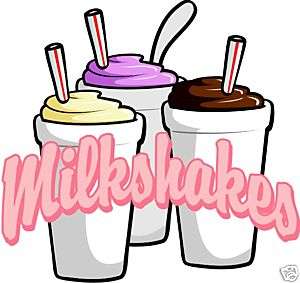 Milkshakes Food Concession Menu Sign Decal 14  