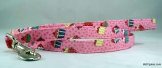 Pink Cupcake Dog Collar Lots of Cup Cakes  