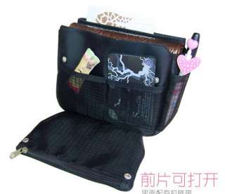   Outside Dual Insert Handbag Makeup Cosmetic Purse Travel Organizer bag