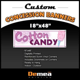 COTTON CANDY Banner Sign   Printed on Vinyl   18 x 48  