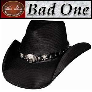 NEW SHANTUNG PANAMA Straw Black Rock n Roll Cowboy Hat  
