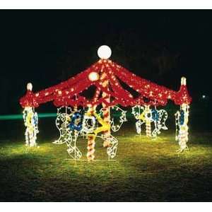    Five Horse Carousel   Christmas Light Display