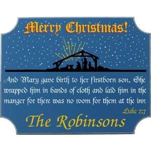  Personalized Merry Christmas Manger Sign