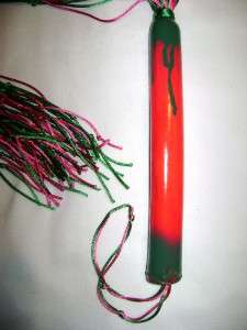 Hot Pink & Green Knotted Nylon Flogger, Whip, Cane  