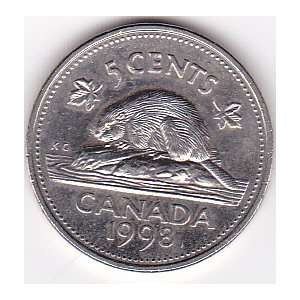  1998 Canada 5 Cents Coin 