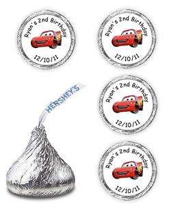 108 DISNEY CARS BIRTHDAY HERSHEY CANDY KISSES LABELS  