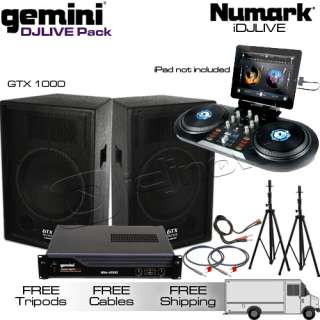   Live GEMINI GTX 1000 XGA 2000 DJ EQUIPMENT SPEAKER SOUND SYSTEM  