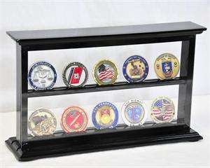 Challenge Coin Display Case Holds 10 Coins Double Sides Viewing