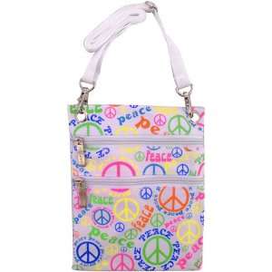   Multi Color Peace Signs Petite Hipster Cross Body Crossbody Bag Purse