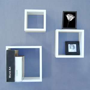  White Wall Cubes Set of 3