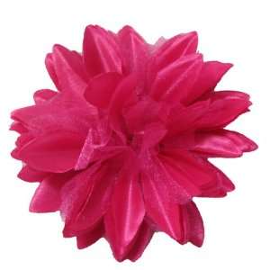    NEW Satin and Sheer Pink Dahlia Flower Hair Clip, Limited. Beauty