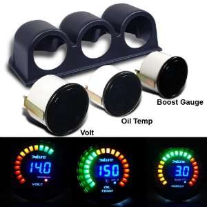 Eautolight Universal Digital Meter Boost Gauges + Oil Temperature 