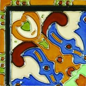  Hand Painted Deco Figuras 6 x 6 Inch Ceramic Kitchen Wall Floor Tile 