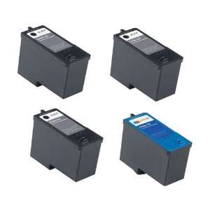  Dell 966 4 Pack 3 x High Capacity Black Ink Cartridges 