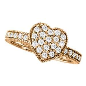  Diamond Heart Ring in 14K Rose Gold by Morris and David (0 