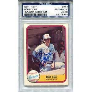 Bobby Cox Autographed 1981 Fleer Card