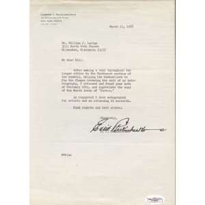  Ww1 Ace Eddie Rickenbacker Signed 1968 Letter ~ Jsa Coa 