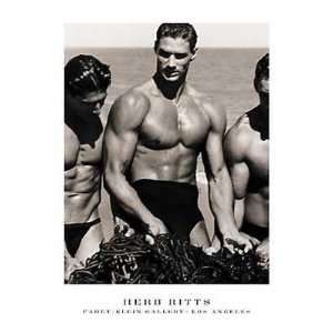 Men with Kelp, Paradise Cove, 1987 By Herb Ritts Highest Quality Art 