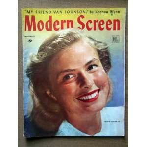 Ingrid Bergman on the cover. Articles & photos on Dana Andrews, LAuren 