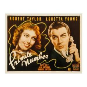  Private Number, Loretta Young, Robert Taylor, 1936 Premium 
