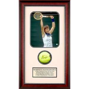 Martina Navratilova Autographed Tennis Ball Shadowbox