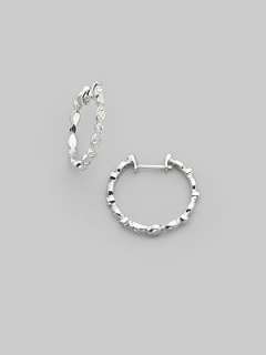 Jude Frances   Diamond & 18K White Gold Oval and Dot Hoop Earrings/¾ 