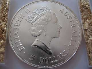   DOLLAR 1990 KOOKABURRA AUSTRALIA QUEEN ELIZABETH II COIN + GOLD  