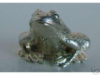 CHARMING ENGLISH SOLID STERLING SILVER FROG FIGURINE
