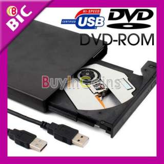 USB 2.0 External Slim DVD ROM CD ROM Drive 4 Laptop PC  
