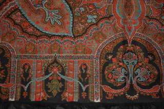 1850s FRENCH EXTRA LONG PAISLEY SHAWL 10 FEET  