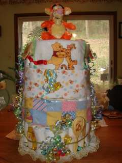 Tigger Poohs friend diaper cake huge baby shower boy or girl  
