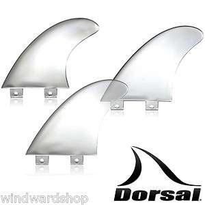 DORSAL  SURFBOARD FINS THRUSTER SET 3 CLEAR FCS K2.1 TRI NEW SURF FIN 