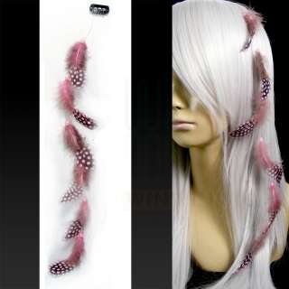 Feather Hair Extensions Clip on Handmade Dyed LIGHT PINK Color  
