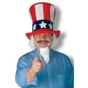 Plush Uncle Sam Hat w/Sideburns & Beard Party Accessory (1 count) (1 