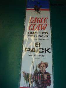 Eagle Claw Snelled Fish Hooks Size 1 #31  